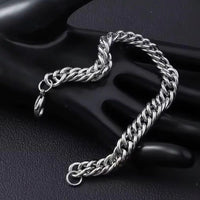 Stainless Steel Plated Curb Chain Bracelet 7mm