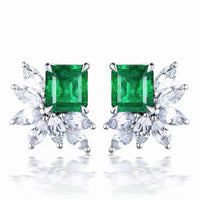 Crystal Cluster Stud Earrings available in Green, Red & Blue