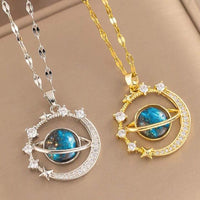 Stars in the Sky Crystal Celestial Pendant available in Silver or Gold