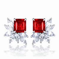 Crystal Cluster Stud Earrings available in Green, Red & Blue