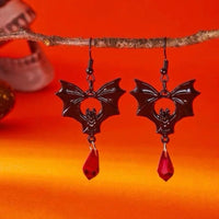 Crystal Bat Drop Earrings