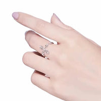 Crystal Cross Adjustable Ring