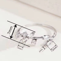 Elegant Crystal Leaf Adjustable Ring