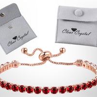 Adjustable Friendship Crystal Bracelet 4 colours and Rose Gold Tone