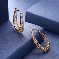 Minimal Elegant Vintage Hollow Hoop Earrings available in Gold Or Silver