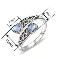 Moonstone Adjustable Antique Vintage Style Ring w/ Display Box