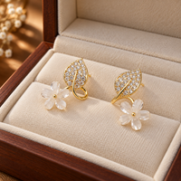 Crystal Acrylic Five Leaf Studs