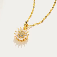 Crystal Spinning Sunflower Anxiety Stress Relief Fidget Pendant - available in Silver or Gold