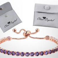 Adjustable Friendship Crystal Bracelet 4 colours and Rose Gold Tone
