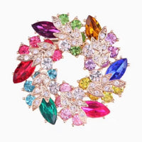Gorgeous Luxury Elegant Crystal & Colourful Stone Pin Fancy Fashion Broach