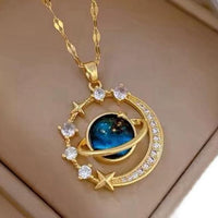 Stars in the Sky Crystal Celestial Pendant available in Silver or Gold