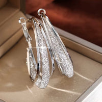 Mesh Drop Hoop Earrings