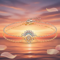 Sun & Moon Forever Best Friends Crystal Encrusted Silver & Gold Adjustable Bracelet Set