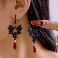 Crystal Bat Drop Earrings