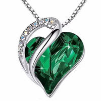 Mystic Infinity Crystal Heart Pendant Available in Mystic Clear, Blue, Red, Purple, Pink & Green!