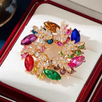 Gorgeous Luxury Elegant Crystal & Colourful Stone Pin Fancy Fashion Broach