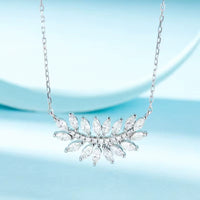 Elegant Crystal Leaf Clavicle Pendant