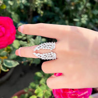 Crystal Angel Wings Adjustable Ring