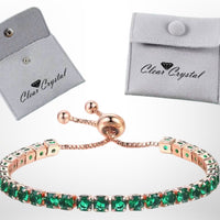 Adjustable Friendship Crystal Bracelet 4 colours and Rose Gold Tone