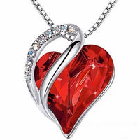 Mystic Infinity Crystal Heart Pendant Available in Mystic Clear, Blue, Red, Purple, Pink & Green!