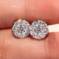 Crystal Stud Exquisite Earrings available in Clear, Green, Pink & Blue