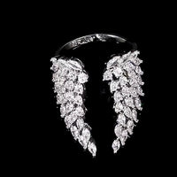 Crystal Angel Wings Adjustable Ring