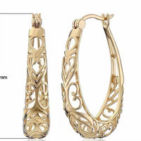 Minimal Elegant Vintage Hollow Hoop Earrings available in Gold Or Silver