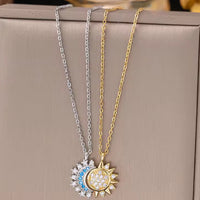 Sun & Moon Forever Best Friends Crystal Encrusted Silver & Gold
Adjustable Pendant Set