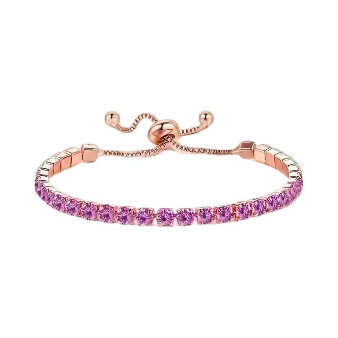 Adjustable Friendship Crystal Bracelet 4 colours and Rose Gold Tone
