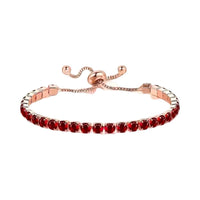 Adjustable Friendship Crystal Bracelet 4 colours and Rose Gold Tone