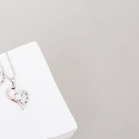 Crystal Heart Pendant and Earrings Set Engraved "MUM"