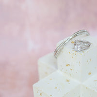 2.5 Carat Brilliant Cut Clear Simulated Sapphire Rhodium Plated Ring