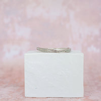 Crystal Cross Bangle Rhodium Plated