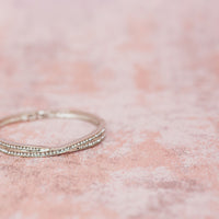 Crystal Cross Bangle Rhodium Plated