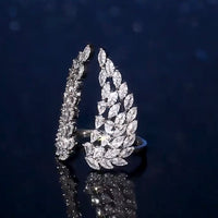 Crystal Angel Wings Adjustable Ring