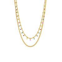 Gold Filled 18K Colourful Bead Necklace