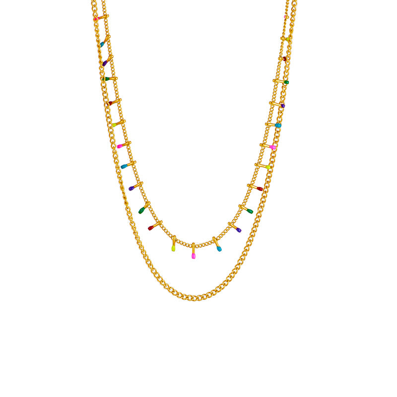 Gold Filled 18K Colourful Bead Necklace