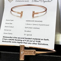 Moissanite diamond bangle cttw 0.03 rose gold
