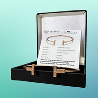 2 x Moissanite diamond bangle cttw 0.03 rose gold