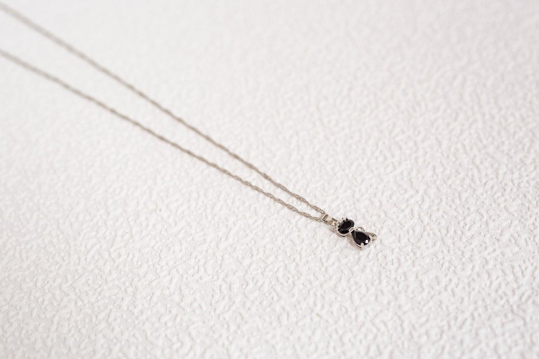 Cat Necklace with Crystals
