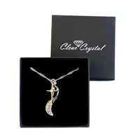 Footsteps to Heaven Necklace with Yellow Gold Plating and Fine Austrian Crystal