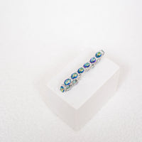 Ocean Amethyst Crystal & Simulated Sapphire Bracelet 19CM