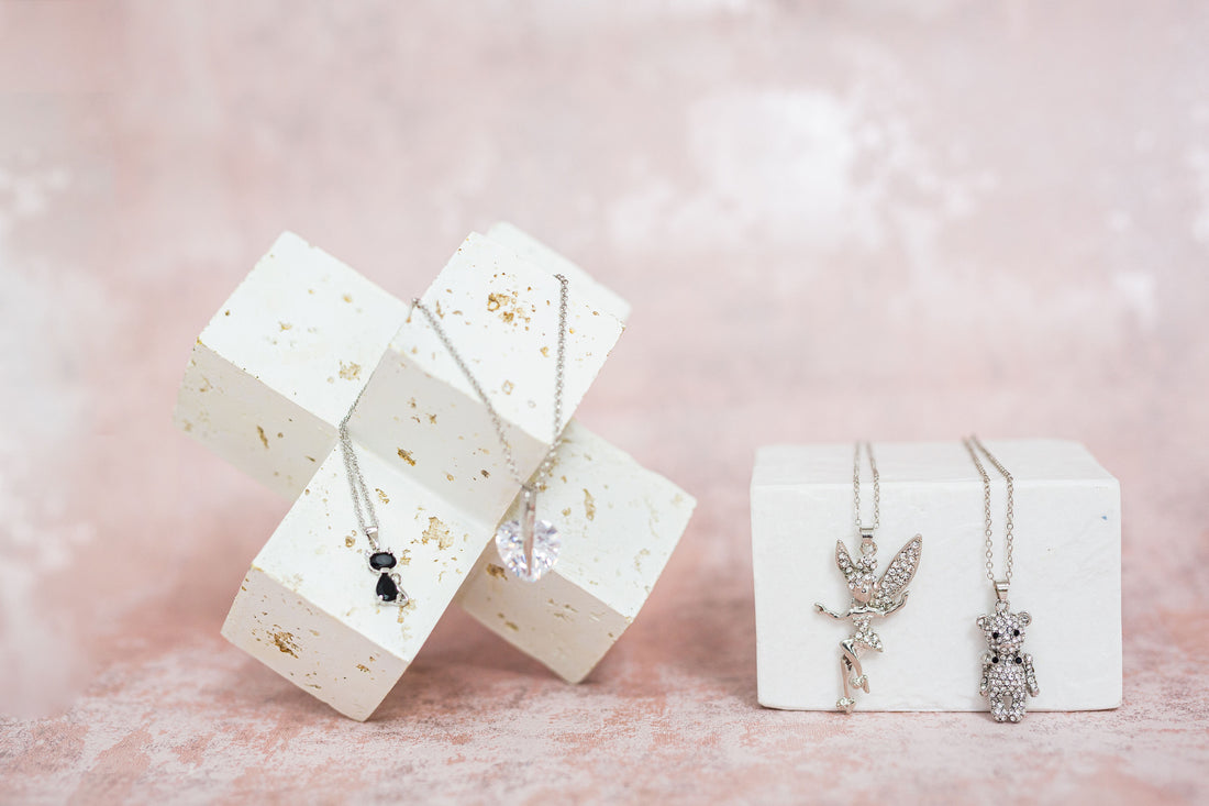 Cat Necklace with Crystals