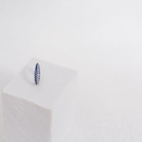 3.00 CT Blue Simulated Sapphire Rhodium Plated Eternity Band