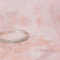 Crystal Cross Bangle Rhodium Plated