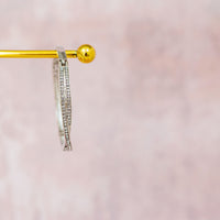 Crystal Cross Bangle Rhodium Plated