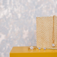 Gold Crystal Solitaire Tri-Set With The Worlds Finest Crystals