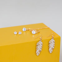 Gold Crystal Solitaire Tri-Set With The Worlds Finest Crystals