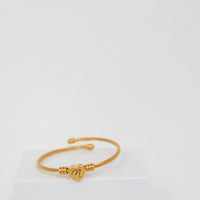 Heart Cable Initial Bracelet A-Z - 3 Colours Available