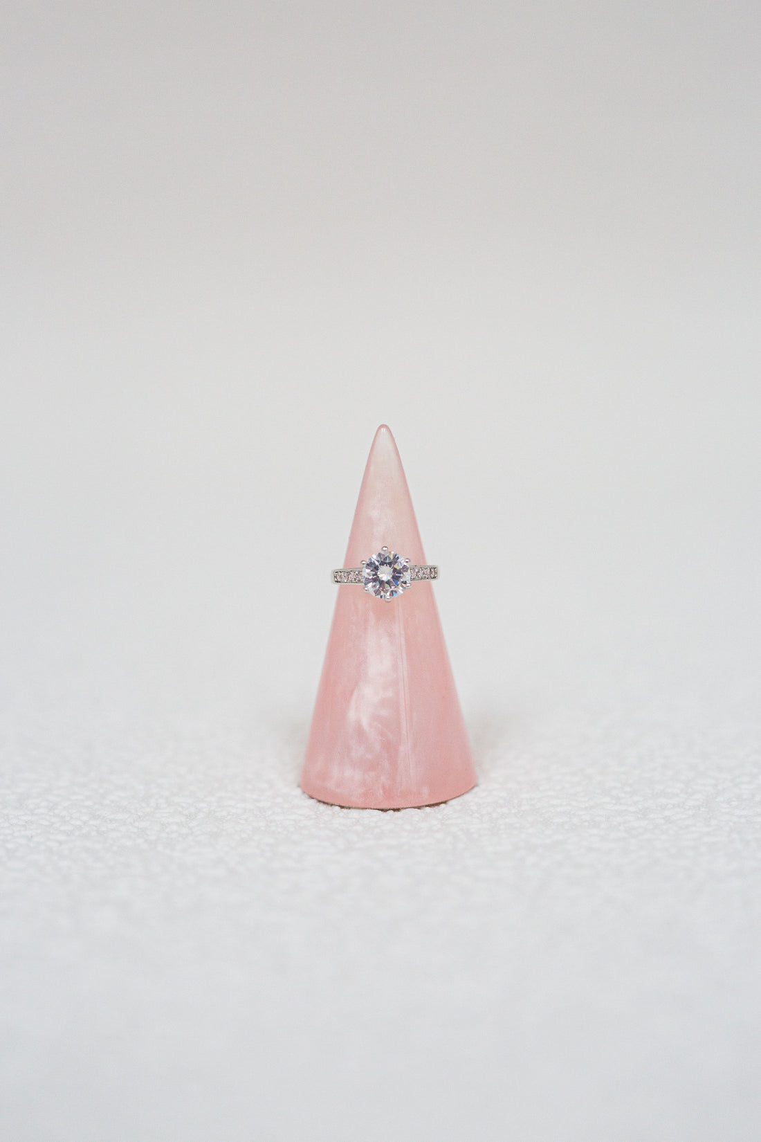 2.5 Carat Brilliant Cut Clear Simulated Sapphire Rhodium Plated Ring